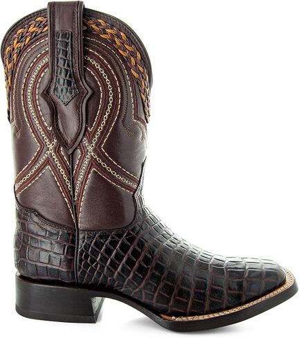 Soto Boots Men's Square Toe Caiman Print Cowboy Boots H7005 in Saudi Arabia
