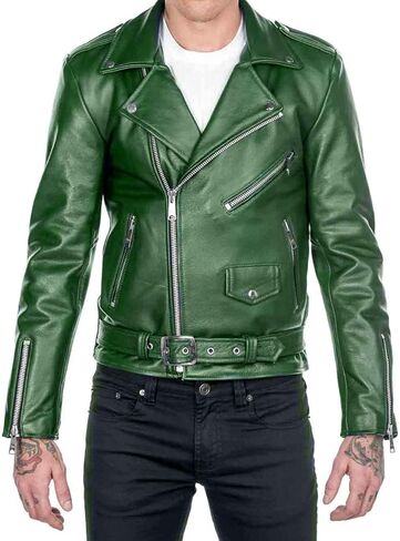 Mens Vintage Brando Motorcycle Rider Classic Biker Jacket Collection Leather/Faux in Saudi Arabia