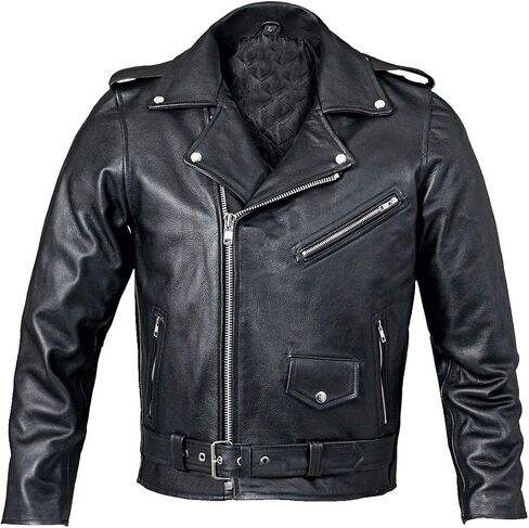 Mens Vintage Brando Motorcycle Rider Classic Biker Jacket Collection Leather/Faux in Saudi Arabia