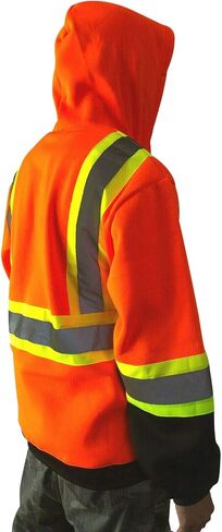 NY GOLDEN FASHION Hi Vis High Visibility Reflective Construction Work Fleece Hoodie Sweatshirt Jacket with Hood in Saudi Arabia