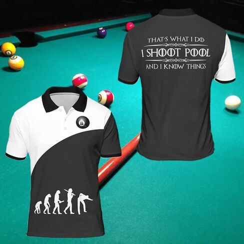 That's What I Do I Shoot Pool And I Know Things Billiard Short Sleeve Polo Shirt, Mens Polo Shirts for Gifts, Short Sleeve Men's Shirt in Saudi Arabia