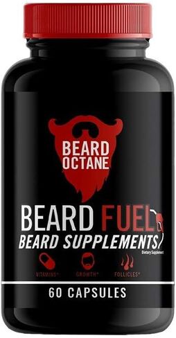 Beard Octane - Beard Fuel - Beard Hair Growth Multivitamins with Biotin, Vitamin A, Vitamin C - 30-Day Supply - Healthy, Strong, Thick Beard Growth - Made in the USA in Saudi Arabia