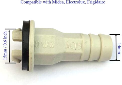 15 mm AC Drain Hose Adapter with Rubber Ring for Midea Mini-Split and Window AC Unit. Universal Drain Hose Connector Fitting Compatible with Frigidaire Electrolux Room Air Conditioner, 0.6 Inch in Saudi Arabia