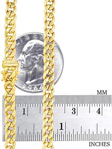 Nuragold 10k Yellow Gold 5mm Miami Cuban Link Chain Bracelet, Mens Jewelry Box Clasp 7" 7.5" 8" 8.5" 9" in Saudi Arabia