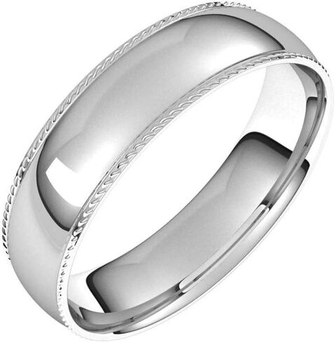 Rope Sides Wedding Band Comfort Fit Solid 925 Sterling Silver Real 10k 14k 18k Yellow Rose White Gold OR Platinum Ring Classic Domed Plain 3mm 4mm 6mm 8mm in Saudi Arabia