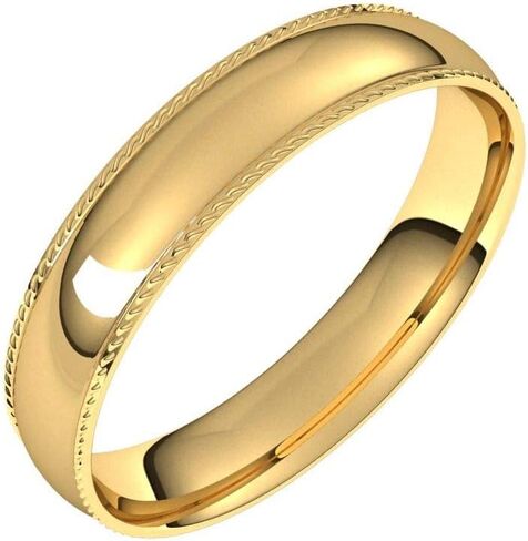 Rope Sides Wedding Band Comfort Fit Solid 925 Sterling Silver Real 10k 14k 18k Yellow Rose White Gold OR Platinum Ring Classic Domed Plain 3mm 4mm 6mm 8mm in Saudi Arabia