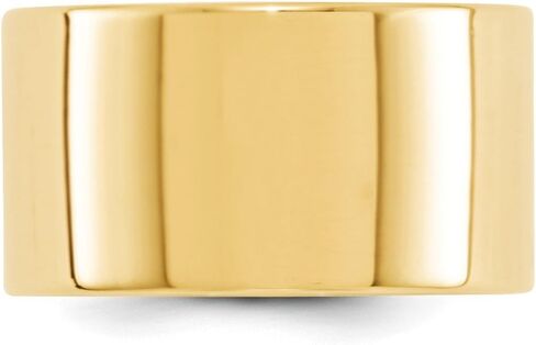 Solid 14k Yellow Gold 12mm Flat Wedding Band in Saudi Arabia