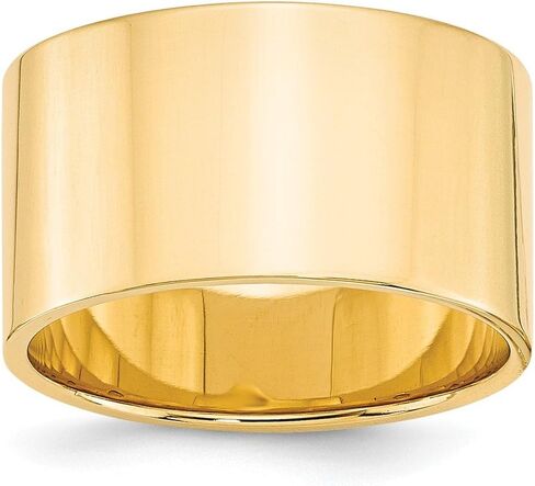 Solid 14k Yellow Gold 12mm Flat Wedding Band in Saudi Arabia