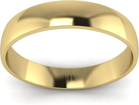 Unisex Solid 14k White Rose Yellow Gold 4mm Comfort Traditional Highly Polished Wedding Ring Plain Band in Saudi Arabia