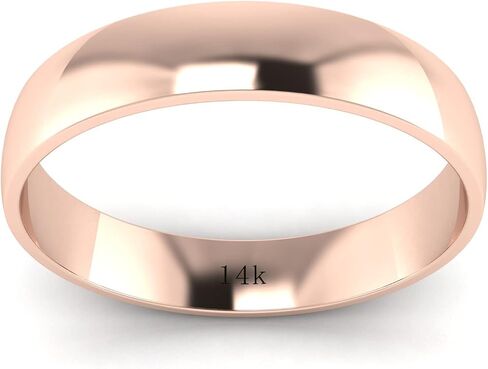 Unisex Solid 14k White Rose Yellow Gold 4mm Comfort Traditional Highly Polished Wedding Ring Plain Band in Saudi Arabia