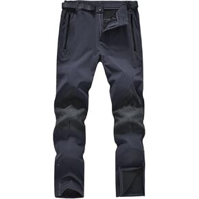 بنطال تزلج على الجليد مقاوم للماء للرجال مبطن بالصوف ومضاد للرياح والمشي لمسافات طويلة على الجليد سروال شتوي بسحاب أسفل الساق in Kuwait