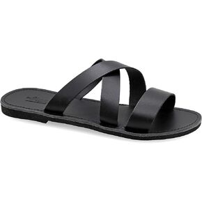 Emmanuela Ancient Greek Style Leather Sandals for Men, Quality Handmade Open Toe Men's Sandals, Slide on Summer Shoes, Slider Strappy Mules in Kuwait
