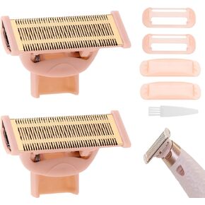 2 Pack Shaver Replacement Heads Compatible with Flawless Nu Razor, Body Hair Remover Replacement Heads Compatible with Finishing Touch Razor for Women Include 1 Cleaning Brush, Rose Gold in Kuwait