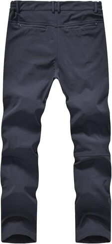 بنطال تزلج على الجليد مقاوم للماء للرجال مبطن بالصوف ومضاد للرياح والمشي لمسافات طويلة على الجليد سروال شتوي بسحاب أسفل الساق in Kuwait