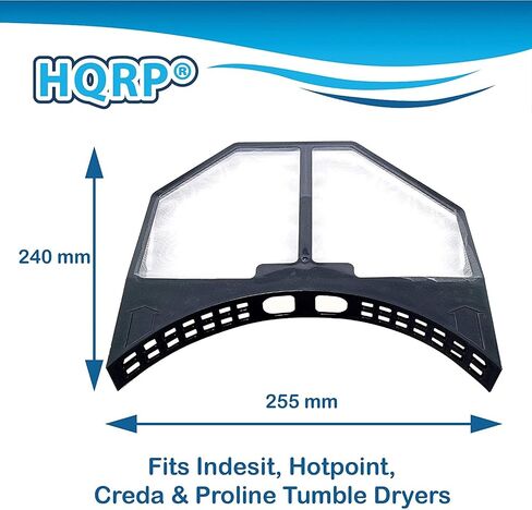 HQRP Dryer Lint Filter compatible with Hotpoint Indesit 148027955 C00207652 HPTC00207652 J00145156 fits Indesit, Hotpoint, Creda & Proline Tumble Dryers in Saudi Arabia