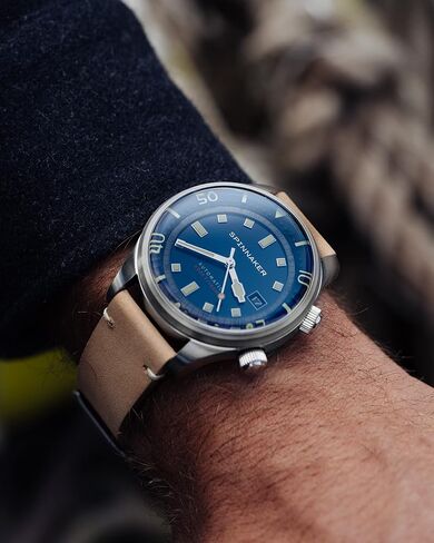 Spinnaker Bradner Men's Automatic 3 Hands Watch with Blue Dial and Brown Solid Bracelet - SP-5062-05 in Kuwait