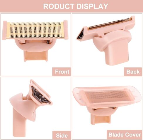 2 Pack Shaver Replacement Heads Compatible with Flawless Nu Razor, Body Hair Remover Replacement Heads Compatible with Finishing Touch Razor for Women Include 1 Cleaning Brush, Rose Gold in Kuwait
