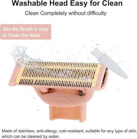 2 Pack Shaver Replacement Heads Compatible with Flawless Nu Razor, Body Hair Remover Replacement Heads Compatible with Finishing Touch Razor for Women Include 1 Cleaning Brush, Rose Gold in Kuwait