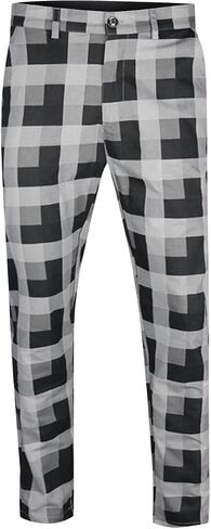 Ymosrh Khaki Cargo Pants for Men Fashion Stretch Dress Pants Slim Fit Plaid Pants Business Suit Casual Golf Work in Kuwait