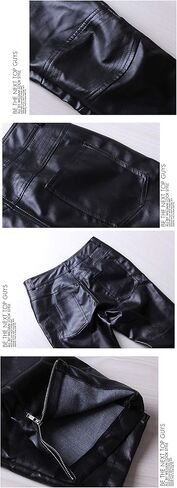 Andongnywell Men's Black Slim Fit Soft PU Faux Leather Biker Pants Man's Business Pockets Leathers Pants in Saudi Arabia