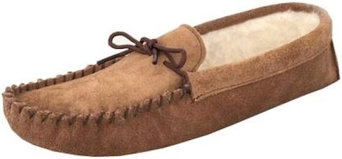 Mokkers Mens Jake Real Suede Moccasin Slippers (12 US) (Light Taupe) in Saudi Arabia