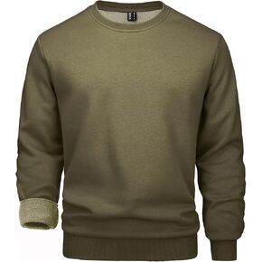 MAGCOMSEN Men's Crewneck Sweatshirt Long Sleeve Casual Warm Fleece Pullover in Kuwait