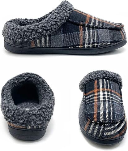Dearbuck Men’s Slippers, Ultra Soft Warm House Shoes for Men with Rubber Sole, Comfy Winter Slippers Moccasin Slippers Indoor Outdoor in Saudi Arabia