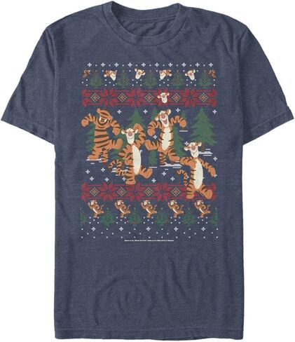 Disney Men's Big & Tall Tigger Woods Xmas, Navy Blue Heather, 3X-Large in Saudi Arabia