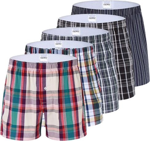 IDORIC Men's Boxer Short - Boxers for Men Soft Cotton Comfortable Casual Breathable Quality Shorts 5-Pack in Kuwait
