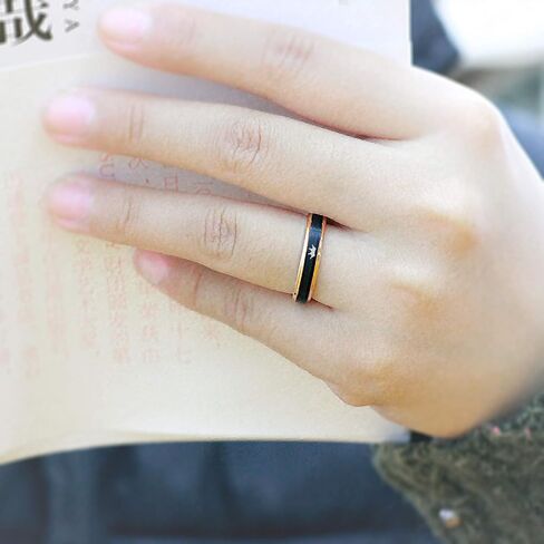 LerchPhi 4MM 6MM 8MM Custom Tungsten Carbide Ring, Custom Engraved Promise Wedding Ring, 18K Rose Gold Stepped Edge with Black Matte Satin Finish in Kuwait