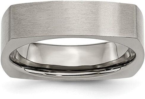 Titanium Square 6mm Satin Wedding Band in Kuwait