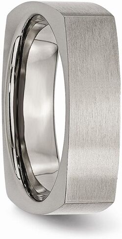 Titanium Square 6mm Satin Wedding Band in Kuwait