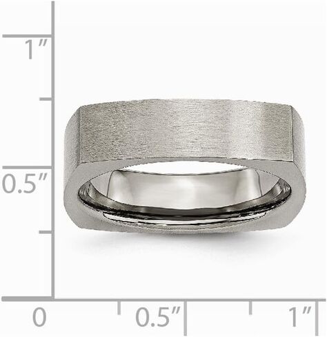 Titanium Square 6mm Satin Wedding Band in Kuwait
