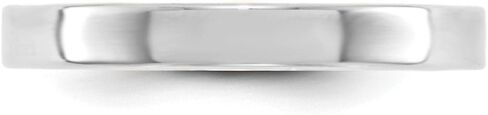 10k White Gold 3mm Flat Plain Classic Wedding Band Ring in Saudi Arabia