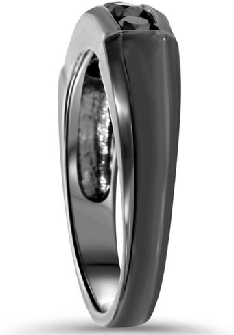 1/2ct Black Diamond Mens Wedding Band 10K Black Gold in Kuwait