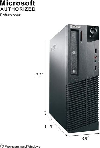 Lenovo Think Center M81 SFF Desktop Computer, Intel Quad Core I5-2400 3.1GHz up to 3.4GHz, 12GB RAM, 240GB SSD, DVD, WIFI, BT 4.0, HDMI, VGA, DP port, W10P64 (Renewed) in Saudi Arabia