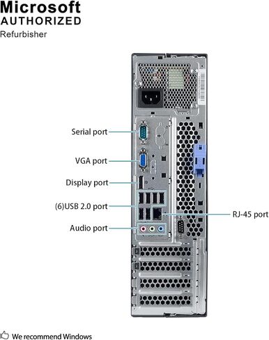 Lenovo Think Center M81 SFF Desktop Computer, Intel Quad Core I5-2400 3.1GHz up to 3.4GHz, 12GB RAM, 240GB SSD, DVD, WIFI, BT 4.0, HDMI, VGA, DP port, W10P64 (Renewed) in Saudi Arabia