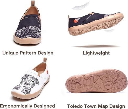 UIN Men's Loafers Lightweight Sneakers Walking Casual Slip ons Art Painted Travel Shoes Pitbull (9.5) in Kuwait