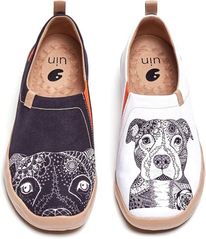 UIN Men's Loafers Lightweight Sneakers Walking Casual Slip ons Art Painted Travel Shoes Pitbull (9.5) in Kuwait