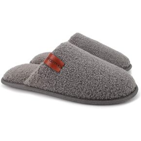 ofoot Mens Comfortable Warm Soft Fuzzy House Slippers Mules,Faux Fur Wool Fleece Lining Memory Foam Insole Non Slip Rubber Soles in Saudi Arabia