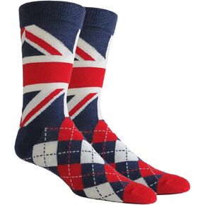 Vangobeauty British Flag Argyle Men Women Combed Cotton Socks Made In USA in Saudi Arabia