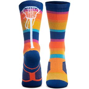ChalkTalkSPORTS Girls Lacrosse Athletic Mid-Calf Woven Socks | Multicolored in Saudi Arabia