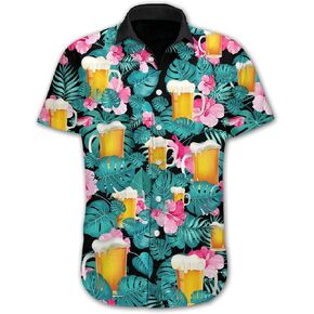 Food Juice Hawaiian Shirts for Men - Tropical Button Down Mens Hawaiian Shirts Short Sleeve Series 43 in Kuwait