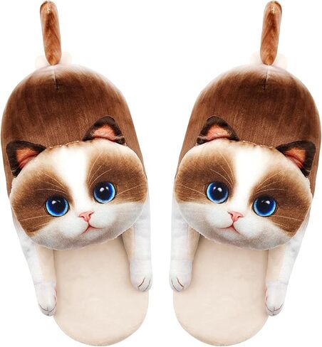 Infaccial Cute Cat fuzzy Plush Home Soft comfy Slippers for women,bedroom pillow slippers,house shoes for women,funny gift ideas, for girls,gift ideas, for mom,mens slippers in Saudi Arabia