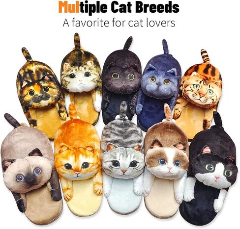 Infaccial Cute Cat fuzzy Plush Home Soft comfy Slippers for women,bedroom pillow slippers,house shoes for women,funny gift ideas, for girls,gift ideas, for mom,mens slippers in Saudi Arabia