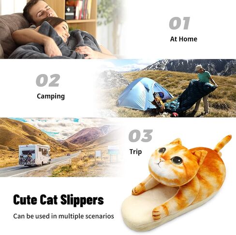 Infaccial Cute Cat fuzzy Plush Home Soft comfy Slippers for women,bedroom pillow slippers,house shoes for women,funny gift ideas, for girls,gift ideas, for mom,mens slippers in Saudi Arabia