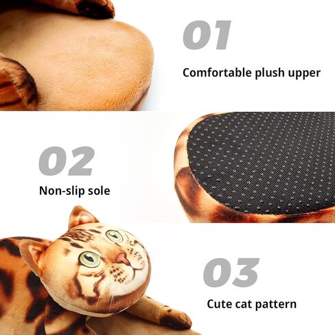 Infaccial Cute Cat fuzzy Plush Home Soft comfy Slippers for women,bedroom pillow slippers,house shoes for women,funny gift ideas, for girls,gift ideas, for mom,mens slippers in Kuwait