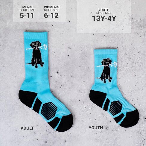 ChalkTalk SPORTS Lacrosse Athletic Mid-Calf Woven Socks | Lacrosse Dog Socks | Adult Size in Saudi Arabia