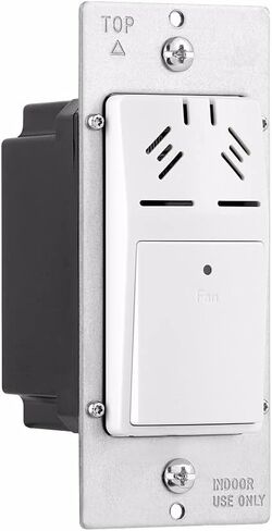 Eaton HDFS3P1-W-L Humidity Sensor and Fan Control, 15A, Flush Mount, 120V, 1/4HP, Single Pole, White in Saudi Arabia