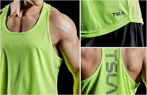 TSLA 3 Pack Men's Dry Fit Y-Back Muscle Workout Tank Tops, Athletic Training Gym Tank Top, Sleeveless Bodybuilding Shirts in Saudi Arabia